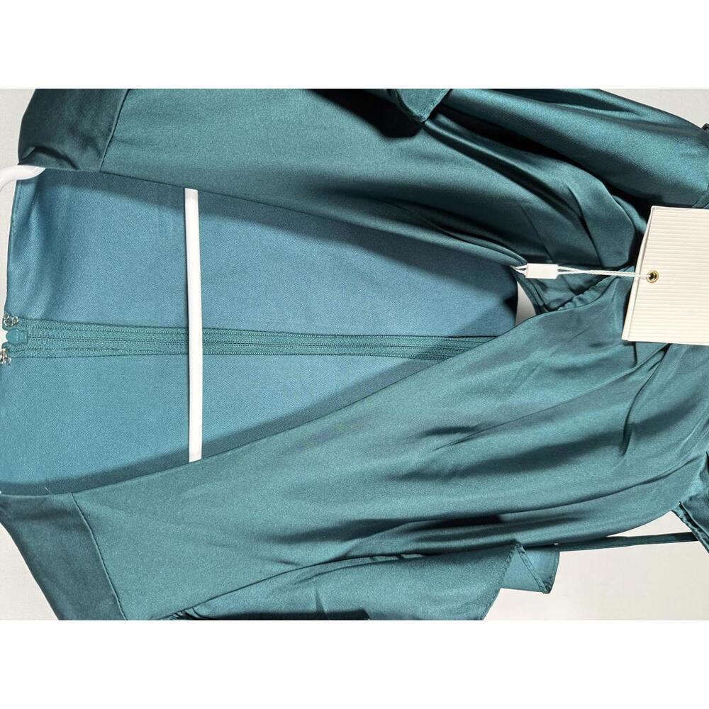NWT Mac Duggal Green Asymmetrical Ruffle Dress Size 4 - Picture 7 of 13